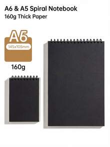 Bộ giấy vẽ cao cấp & sổ tay lò xo - Giấy vẽ 4K 100g 100 tờ + Sổ tay lò xo đen A5 A6 160g giấy dày dành cho họa sĩ, sinh viên, nhà văn và người làm mỹ thuật. - Nhiều kiểu dáng - Xem 11