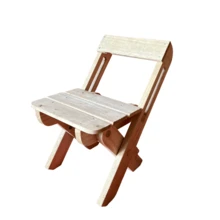 Compact And Sturdy Folding Wooden Chair For Children - Brown - View 3