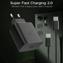 45W Super Fast Charger, Type-C Interface Compatible With PD3.0/PPS Fast Charging, 100cm/5A Data Cable Suitable For Smartphones, Tablets And Laptops, Compatible With IPhone/ Galaxy S25/S24/S23/S22 Ultra - EU C Type Plug(220-240V) - View 3
