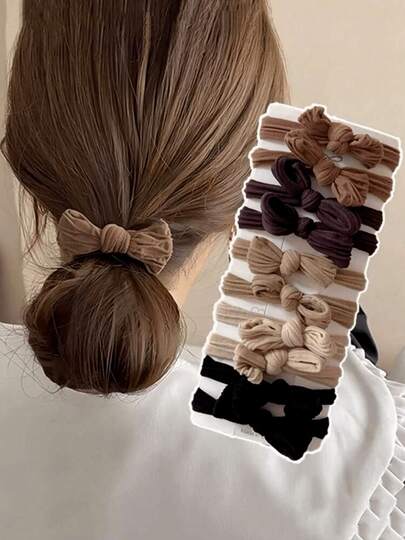 50/10/2pcs Set Women High Elasticity Bow Headbands, Seamless Thick Black Headbands, Damage-Free Stretchy Headbands