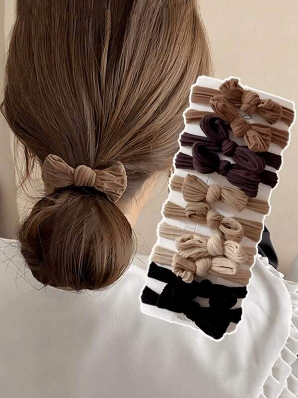 50/10/2pcs Set Women High Elasticity Bow Headbands, Seamless Thick Black Headbands, Damage-Free Stretchy Headbands Travel Accessories Ponytail Holders Hair Elastics Hair Rubber Bands Scrunchies Hair Rope