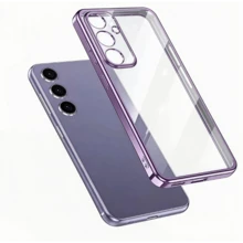 Ốp lưng bảo vệ siêu mỏng, trong suốt, mạ điện, tương thích với điện thoại thông minh Galaxy S26/S26 Plus/S26 Ultra/S25FE/S25 Ultra/A17/A16/A36/A56/A26/A57/A37 - Màu tím - Xem 10