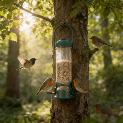 [Outdoor Bird Feeder] 1pc Of Bird Feeder, Outdoor Hanging Feeders For Wild Birds On Balconies, Supplies For Feeding And Drinking Hummingbird Feeder Outdoor Balcony Hanging Bird Feeder Courtyard Balcony Flying
