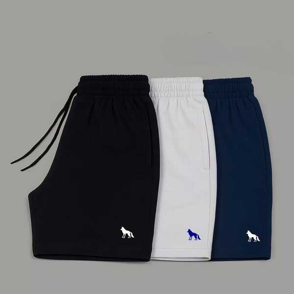 KIT 3 SHORTS ACOSTAMENTO BÁSICO BERMUDA TACTEL ELASTANO DRY FIT VERÃO LEVE LOBO
