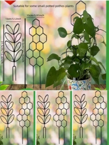2pcs 14.96x5.91 Inch Honeycomb Plant Trellis, Rust-Resistant Design, Suitable For Potted Vines And Flowers, Space-Saving Indoor/Outdoor Garden Support - Honeycomb - View 9