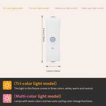 Rechargeable LED Motion Sensor Night Light, RGB Gradient Creative Decorative Wall Lamp With Multiple Indoor Lighting Modes For Corridor, Bedside, Desk And Magnetic Staircase, Easy Installation - White - View 10