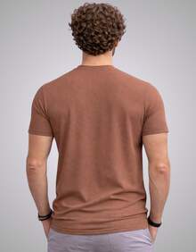 Premium Textured T-Shirt, Men's Casual Textured Knit Shirt - 摩卡棕 - 查看 5