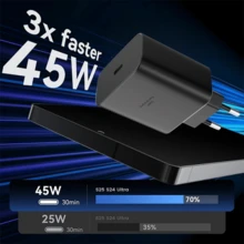 45W Super Fast Charger, Type-C Interface Compatible With PD3.0/PPS Fast Charging, 100cm/5A Data Cable Suitable For Smartphones, Tablets And Laptops, Compatible With IPhone/ Galaxy S25/S24/S23/S22 Ultra - EU C Type Plug(220-240V) - View 5
