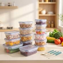 CHIGO 1/6pcs Kitchen Storage Containers And Food Organizing Jars, Plastic Airtight Containers With Lids For Sealing Food Storage, Suitable For Grains, Flour And Sugar, Kitchen Organization, Easter, Storage, Organizing - Multicolor - View 10