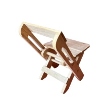 Compact And Sturdy Folding Wooden Chair For Children - Brown - View 2