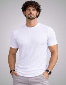 Premium Textured T-Shirt, Men's Casual Textured Knit Shirt - 白色 - 查看 1