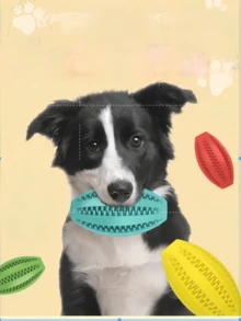1pc Pet Toy Snack Ball, Self-Entertainment Device For Dogs, Dog Chewing Toy, Rubber Dental Cleaning Football Dog Toy, Random Color, Dog Toy, Dog Ball, Durable Dog Toy - Red - View 7