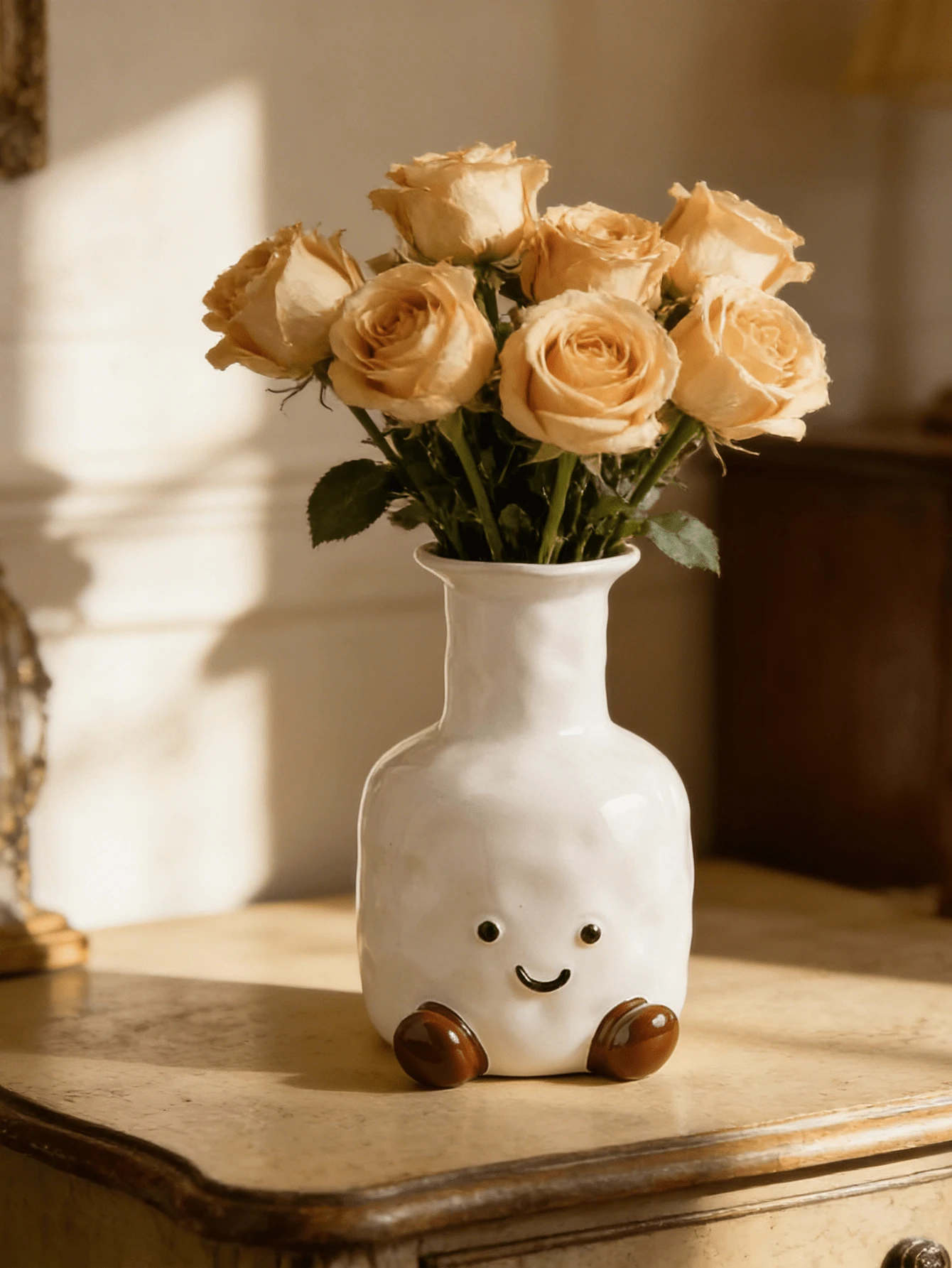 1pc Resin Flower Vase - Decorative Craft, Suitable For Foyer, Dining Room And Living Room, Dried Flower Arrangement | Home Decor, Room Decor, Retro Decor, Bohemian Style Decor, Desktop Decor, Unique Gift, Wedding Decor, Resin Decor - Multiple Styles - View 1