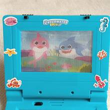 Computadora portátil de simulación mini para niños, máquina de aprendizaje, tableta musical, máquina de lectura de historias, interactiva entre padres e hijos, juguete educativo inteligente multifuncional, regalo de cumpleaños para niños y niñas - Azul - Ver 2