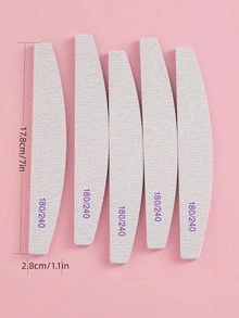 10/5/1pc Professional Crescent Nail File (180/240 Grit) - Manicure Supplies, Nail Tools And Nail Care Products. Suitable For Trimming Natural Nails, Acrylic Nails, UV Gel Nails, As Well As Removing Nail Polish And Foot Care. - Multicolor - View 7