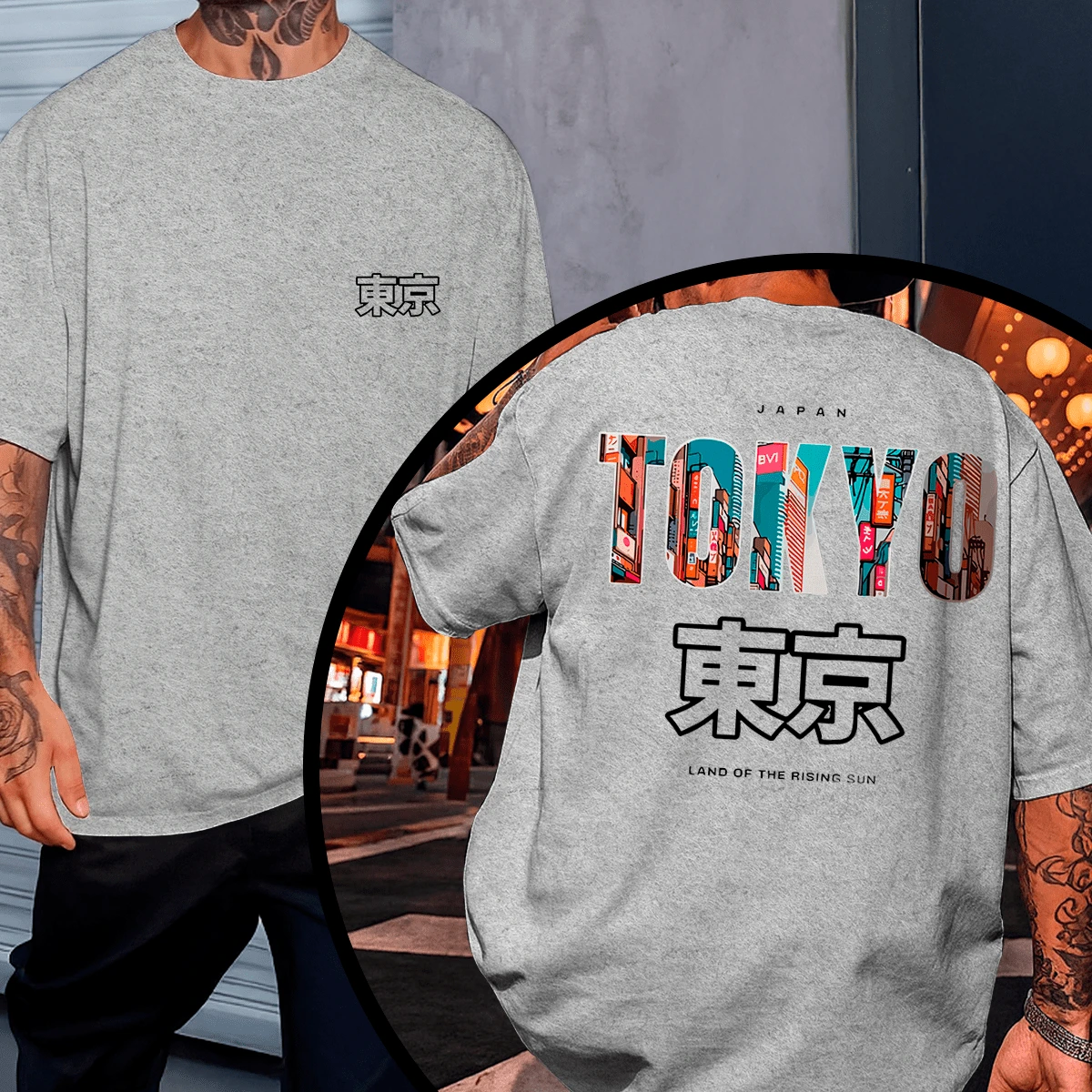 T-Shirt Sizes P To G5 With Plus Size Print, Oversized, Comfortable. Enjoy Tokio Letras! - Grey - View 1