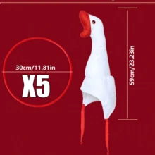 Bộ 6 món trò chơi ném vòng vào đầu ngỗng vui nhộn, ném vòng vào mũ hình đầu ngỗng để xem ai ném được nhiều vòng nhất. Lý tưởng cho giải trí gia đình, tiệc tùng ngày lễ, hoạt động nhóm, lễ kỷ niệm và trò chơi. - Nhiều màu - Xem 7