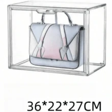 1 cutie de depozitare acrilică transparentă multifuncțională - Vitrină anti-praf potrivită pentru modele, unelte și cărți | Recipient transparent de depozitare, suport de afișare a produselor, depozitare a genților, depozitare a jucăriilor, depozitare a încălțămintei, depozitare a cosmeticelor (separator detașabil) - clar - Vizualizare 14