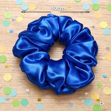 Scrunchie Cetim Cores Verde Amarelo Azul Branco – Edição Copa 4 Unidades - Verde,amarelo,azul e branco - Visão 4