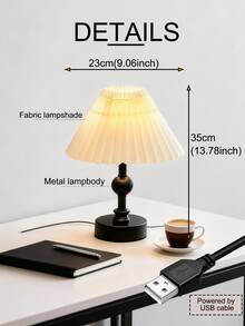 1 chiếc đèn bàn kim loại chất lượng cao kiểu retro, chạy bằng nguồn USB, thích hợp dùng cho đầu giường, ký túc xá, phòng ăn, cắm trại, đèn tạo không gian ấm cúng tối giản. - màu đen - Xem 12