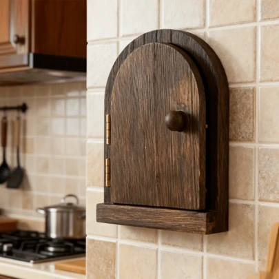 1 Pcs Rustic Wooden Arched Light Switch Cover, Vintage Farmhouse Style Switch Plate Decor, Handcrafted Wood Electrical Outlet Cover To Protect Switches & Elevate Wall Decor, Perfect For Bedroom, Living Room & Kitchen
