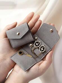 6*5厘米可爱小巧超细纤维皮革首饰收纳袋，耳环戒指吊坠项链整理袋，礼品袋 - 彩色 - 查看 8