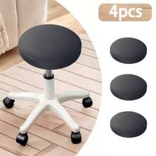 1/4/6件装圆形吧台凳套，防水弹力可拆卸坐垫套 - 彩色 - 查看 29