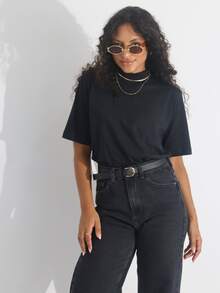 Kit 3 Women's T-Shirt Turtleneck Blouse 100% Cotton T-Shirt - 摩卡棕 - 查看 8