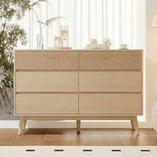 VOWNER Dresser For Bedroom With Drawers,6 Drawer Dresser With Handle Free Design,Chest Of Drawers & Storage Organizer Chest For Bedroom,Living Room Hallway,Natural Oak - 米色 - 查看 3