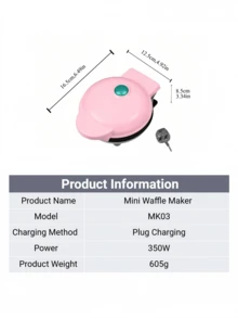 LEVIATECH 1pc Mini Household Waffle Maker, Bread Maker, Pancake Maker, Baking Cake & Sandwich Breakfast Machine - View 2