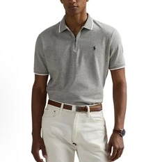 Polo Ralph Lauren Men's Classic Stretch Mesh Short Sleeve Polo With Embroidered Logo - Grey - View 7