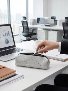 1个星形波点极简可爱铅笔盒，学生文具星空拉链收纳袋，美观大方 - 筆袋 - 查看 2