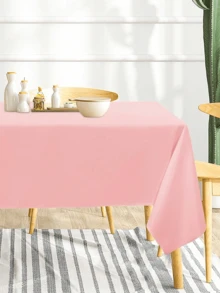 1/3 Pack Pink Disposable Plastic Tablecloth, Light Pink Rectangular Disposable Table Cover Suitable For Party, Birthday, Wedding, Picnic, Home Kitchen Dining Table Decor - A - View 4
