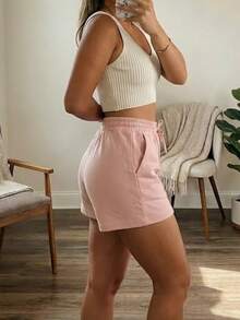 Duna Women's Shorts With Elastic Waistband - 淺粉色 - 查看 2