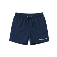 Kit: T-Shirt + Shorts, Tactel Elastane, Men's Dry Fit Bermuda, Alpha Co Lobo Wolf Geometrico, Gym, Original - Màu xanh hải quân - Xem 6