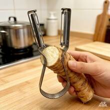 Dụng cụ gọt vỏ củ ngưu bàng hai đầu | Dụng cụ gọt vỏ rau củ bằng thép không gỉ giúp chuẩn bị rau củ hiệu quả - Nhiều màu - Xem 2