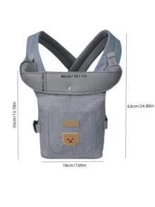 Đai địu em bé 2 trong 1 siêu nhẹ, có thể địu phía trước và phía sau, sử dụng được quanh năm, dụng cụ địu bé tiện lợi. - Xanh denim - Xem 2