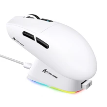 ATTACK SHARK G3PRO 无线游戏鼠标，带 RGB 充电底座，支持 2.4G/USB-C 有线/蓝牙连接，采用 PAW3311 光学传感器，1K 轮询率，25K DPI 可调，500mAh 电池，超轻 59g 鼠标 - 查看 14