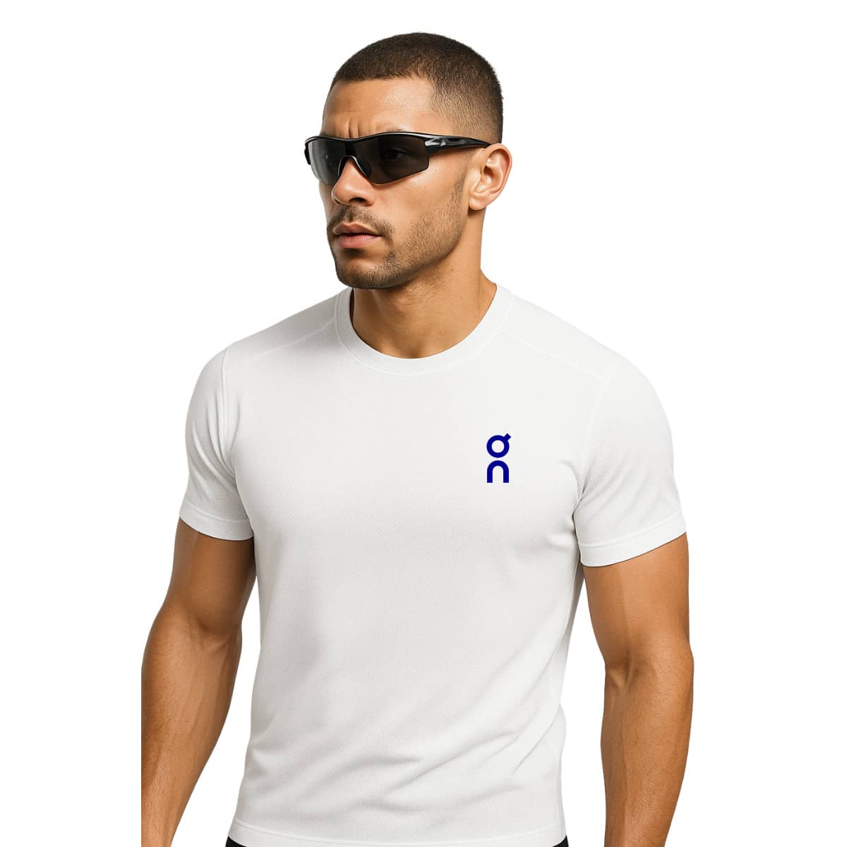 KIT 3 Camiseta Dry Fit Masculina On Running Treino Corrida Academia Fitness Original Alpha - Preto Azul e Branco - Visão 3