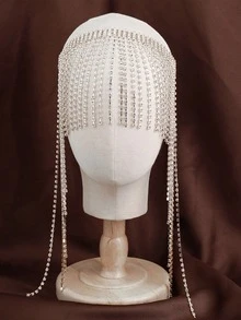 Dây cài tóc dài có tua rua bán chạy nhất dành cho nữ, phong cách tối giản Châu Âu và Mỹ, thời trang cưới cô dâu, phụ kiện đội đầu đính đá lấp lánh. - Nhiều màu - Xem 2