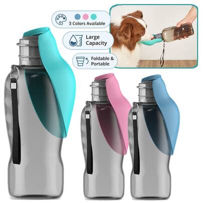 800ml Large Dog Water Bottle,Portable Pet Outdoor Travel Drinking Bowl,Large Capacity Collapsible Flip-Top Pets Water Feeder For Medium Large Dogs ﻿,Suitable For Golden Retriever, Samoyed, Labrador