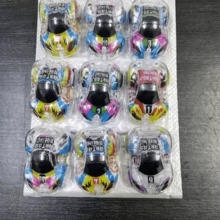 Colorful Printed Mini Car Double-Layer Transparent Graffiti Inertial Racing Car Model Toy, Small Gift - Multicolor - View 7