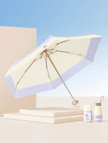 Portable Women's Sun Protection Umbrella, Dual-Use 5-Fold Ultralight Compact Umbrella, UV Protection, Sunshade And Rainproof - Multicolor - View 17