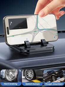 Soporte de teléfono para coche 2 en 1 y marco de matrícula - Con base adhesiva, rotación de 360°, estable y a prueba de golpes, diseño plegable, liberación rápida, sin necesidad de perforar, fácil instalación, compacto y elegante, adecuado para el salpicadero o la consola central, esencial para la navegación y el estacionamiento - Multicolor - Ver 8