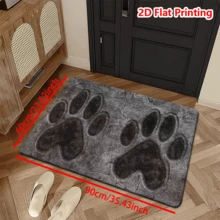 1 buah Keset Lucu | Dua Jejak Kaki Hitam di Latar Belakang Batu Abu-abu, Desain Gaya Vintage. Keset bergambar ini cocok untuk kamar tidur, dapur, ruang makan, kamar mandi, dan berbagai tempat lainnya. - MultiWarna - View 10