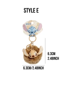 Disney "Lilo & Stitch" Series Plush Pendant Keychain, Cartoon Character Design With Printed Details, Cute Alien Plush Decor Hanging Accessory For Bags, Backpacks Or Keys, Fun Collectible Decoration, Showcasing The Beloved Disney Character Stitch, Suitable As A Meaningful Gift For Friends, Disney Fans, Birthdays, Holidays And Special Occasions - Multicolor - View 13