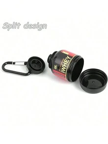 3pcs/1pc PP Material Mini Portable Protein Powder Bottle, Random 100ml Protein Powder Container, Multipurpose Shatterproof Reusable Plastic Cylinder Lock Container, Kitchen Supplies, Mini Portable Protein Powder Bottle, Suitable For Outdoor Sports, Gym Fitness, Mother's Day, Gift For Mom - View 3