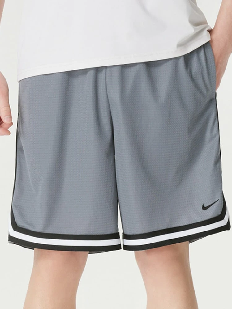 Quần short bóng rổ ba điểm Nike DNA DRI-FIT kẻ sọc buộc dây (Nam) - Xám - Xem 1