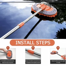 Bộ chổi và cây lau nhà 2 trong 1 dùng để vệ sinh xe hơi - Bọt biển sợi nhỏ mềm mại, cán dài, thích hợp để vệ sinh ô tô, xe tải, SUV, xe nhà di động, xe kéo và thuyền - Không gây hư hại hoặc trầy xước sơn. - Bàn chải vệ sinh + khăn lau - Xem 5