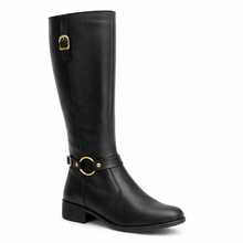 Women's Riding Boot, Long, High Shaft, Side Zipper, Buckle, Elastic, For Horseback Riding, Autumn/Winter - Black - View 4
